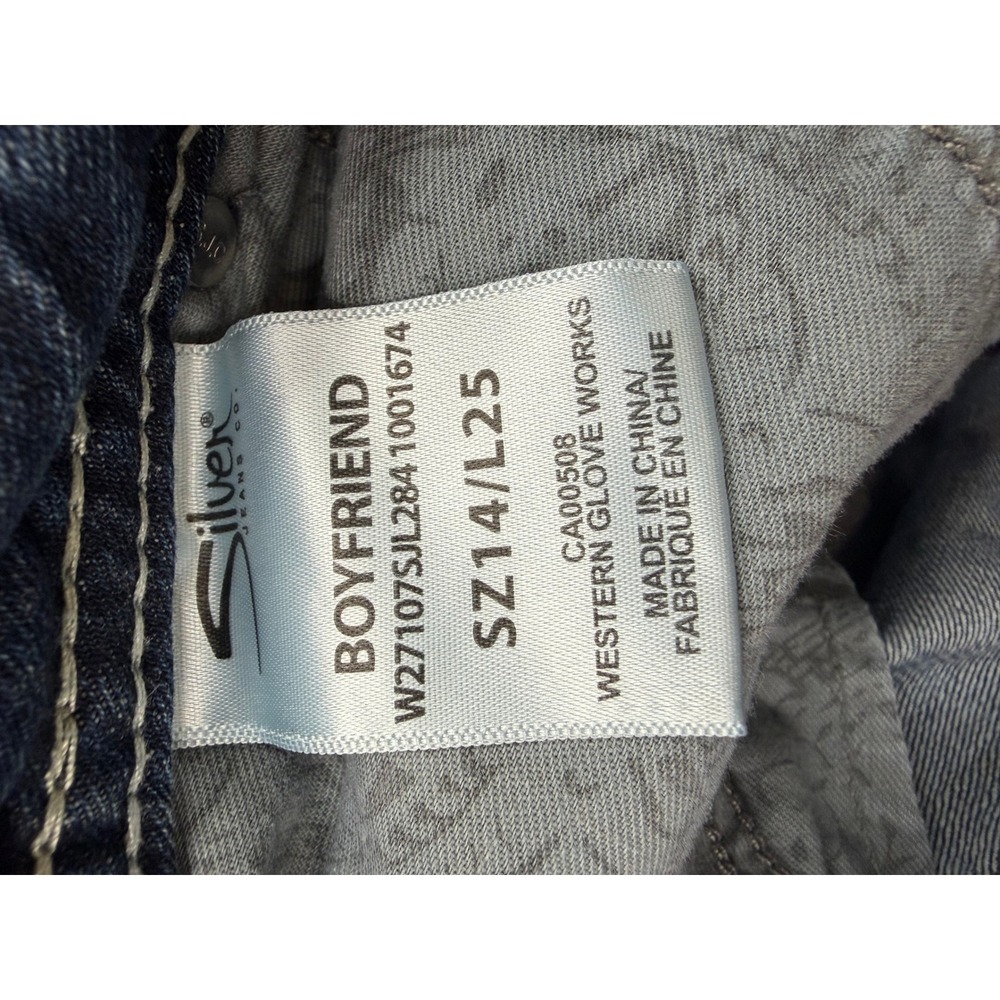 Silver Jeans Co Boyfriend Jeans Womens Blue Super Stretch 35x26 - Picture 12 of 14